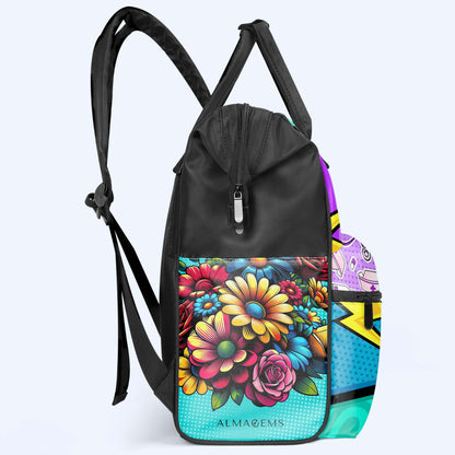 Nombre y título personalizados: soy mamá y enfermera. Mochila de viaje personalizada con pico de pato. DG058_DKB