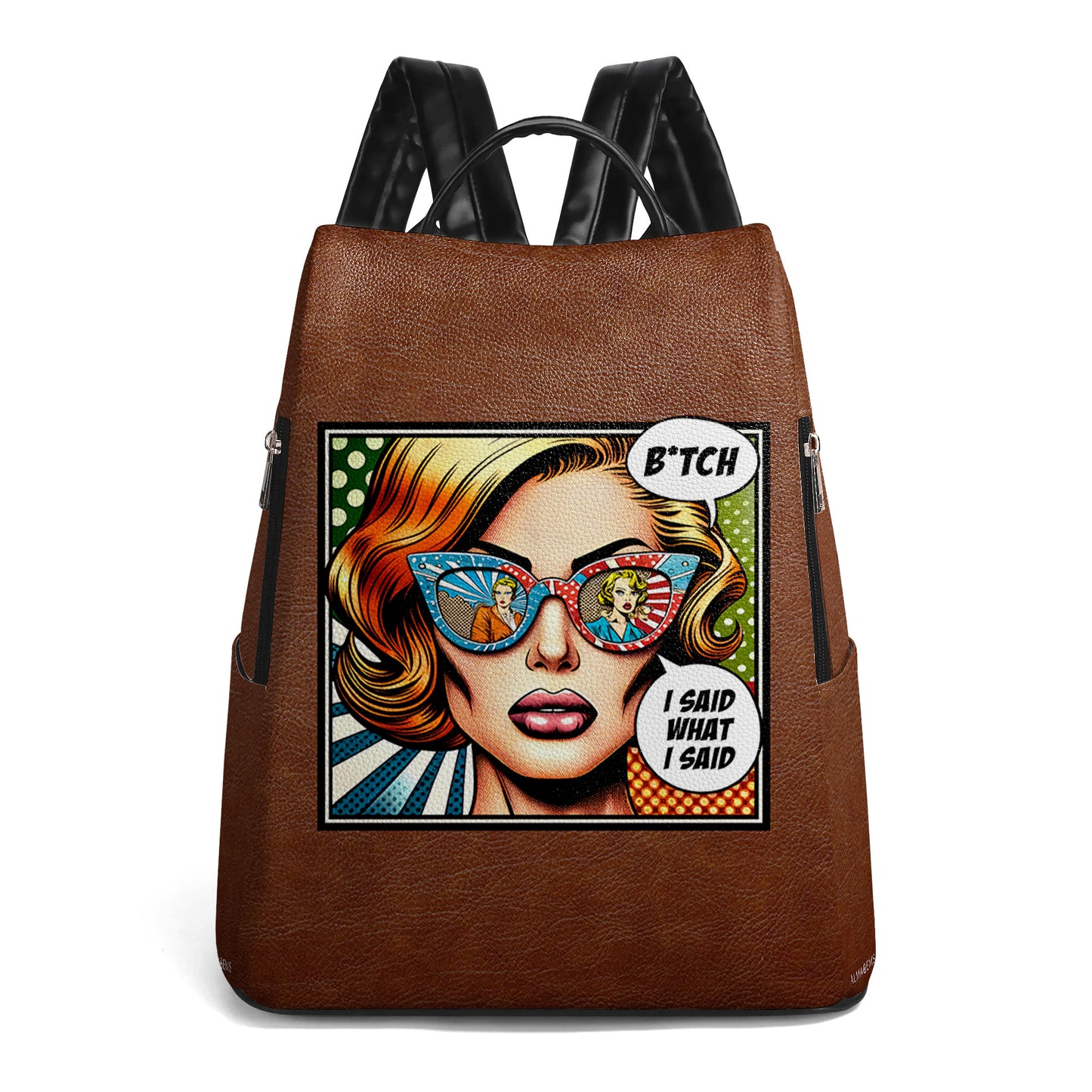 I SAID WHAT I SAID - Personalized Custom Leather Backpack - DG059_BP