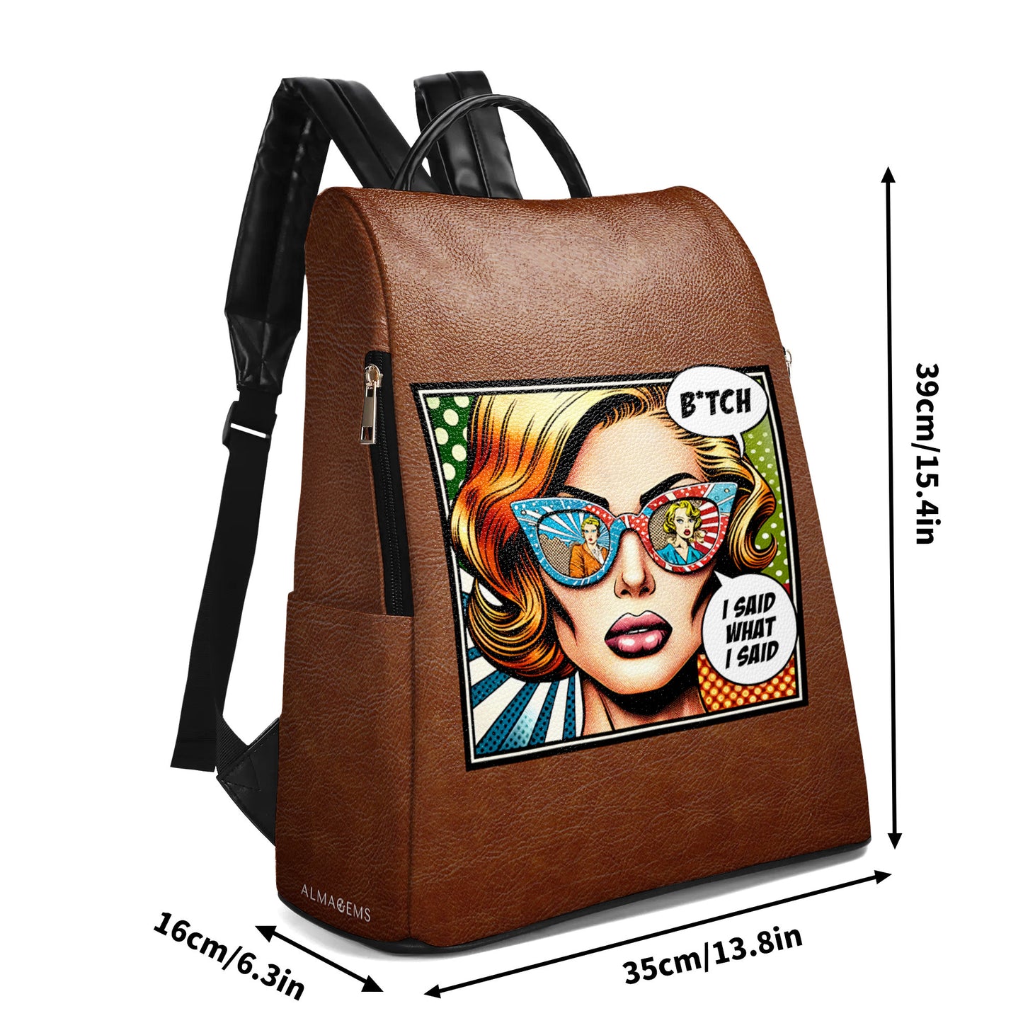 I SAID WHAT I SAID - Personalized Custom Leather Backpack - DG059_BP