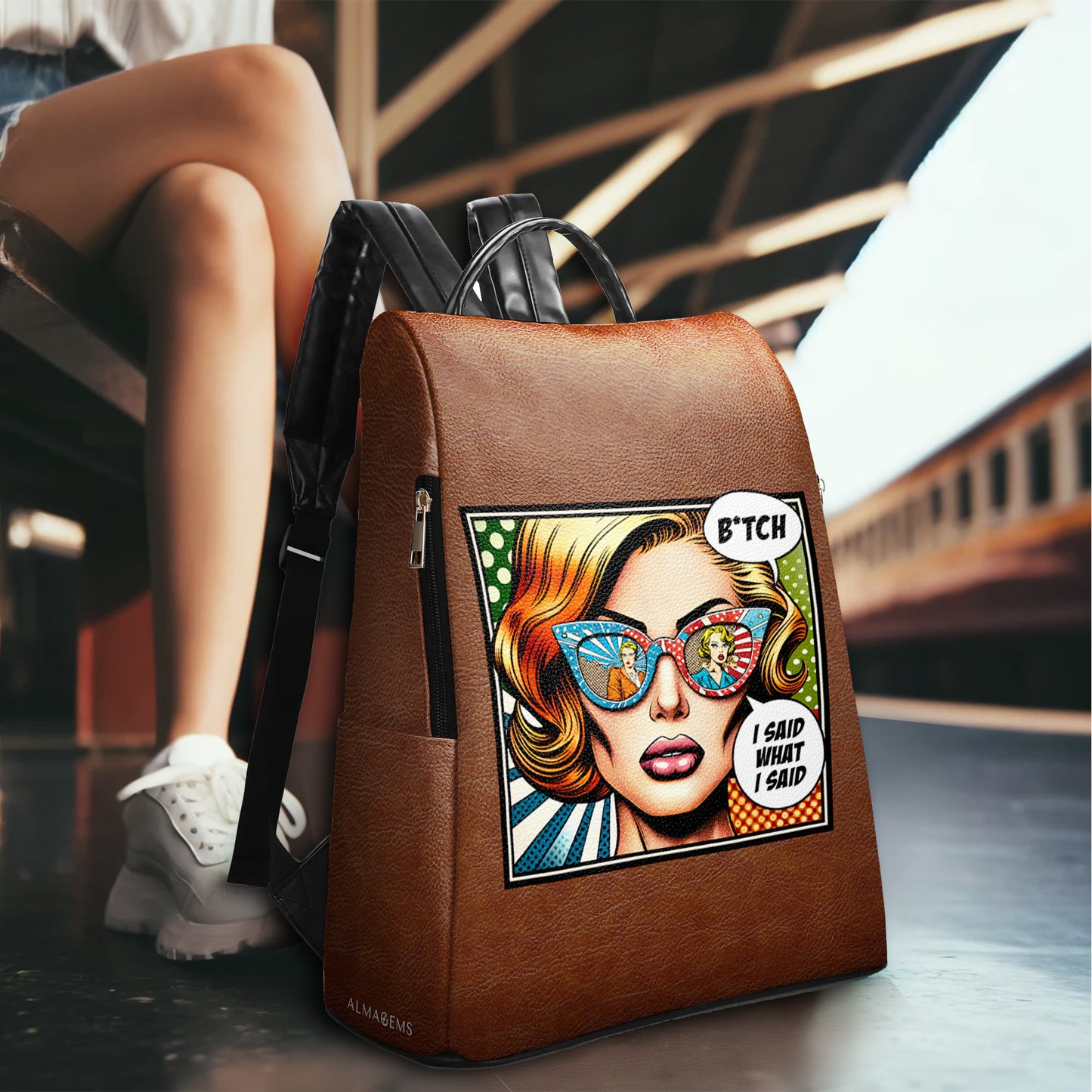 I SAID WHAT I SAID - Personalized Custom Leather Backpack - DG059_BP