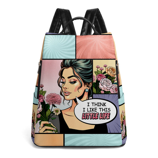 Creo que me gusta esta pequeña vida - Mochila de cuero personalizada - DG060_BP