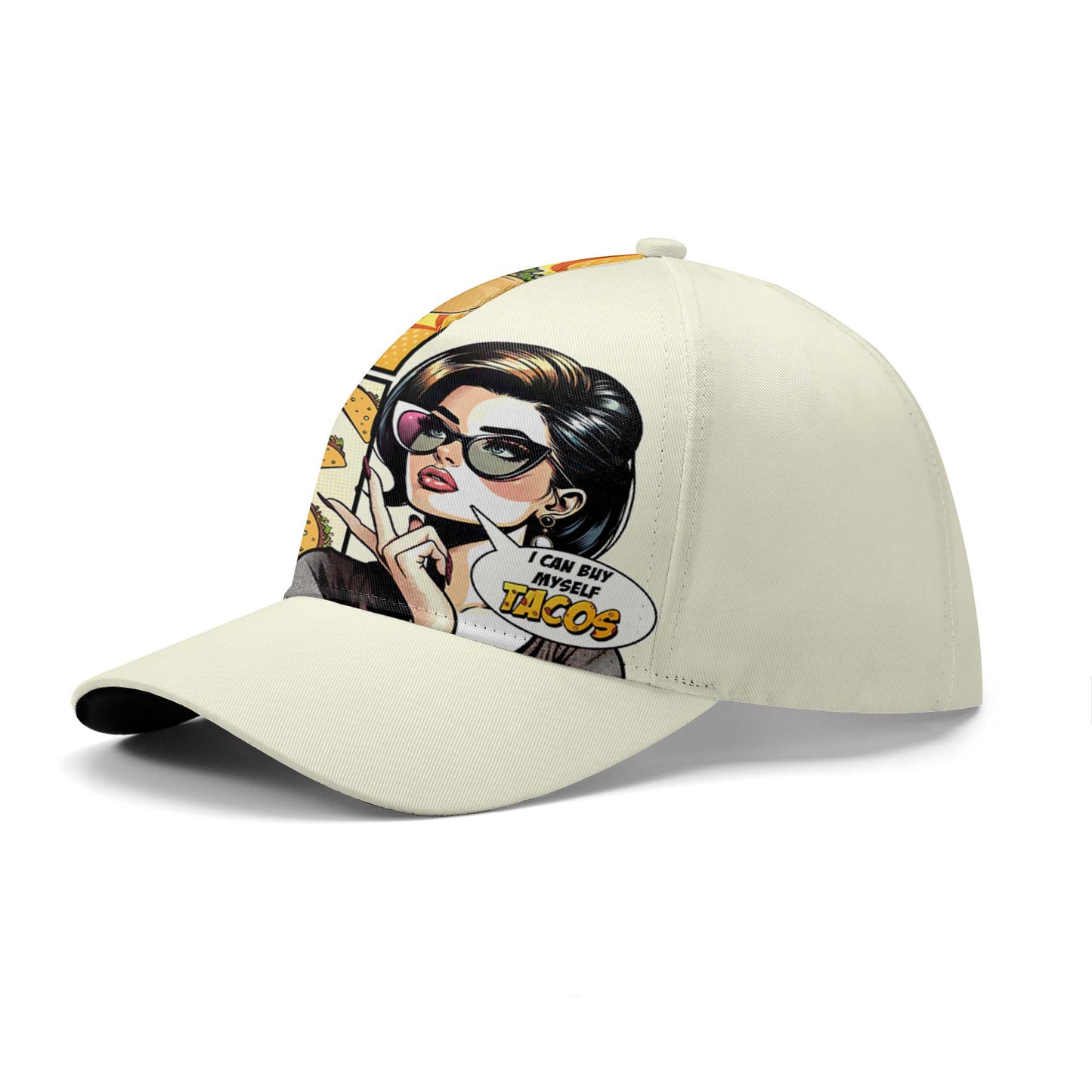 Puedo comprarme tacos - Gorra personalizada personalizada, gorra de béisbol con estampado completo - DG061_BAC