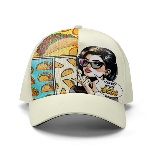 Puedo comprarme tacos - Gorra personalizada personalizada, gorra de béisbol con estampado completo - DG061_BAC