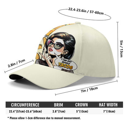 Puedo comprarme tacos - Gorra personalizada personalizada, gorra de béisbol con estampado completo - DG061_BAC