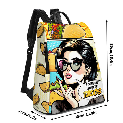 I Can Buy Myself Tacos - Personalized Custom Leather Backpack - DG061_BP