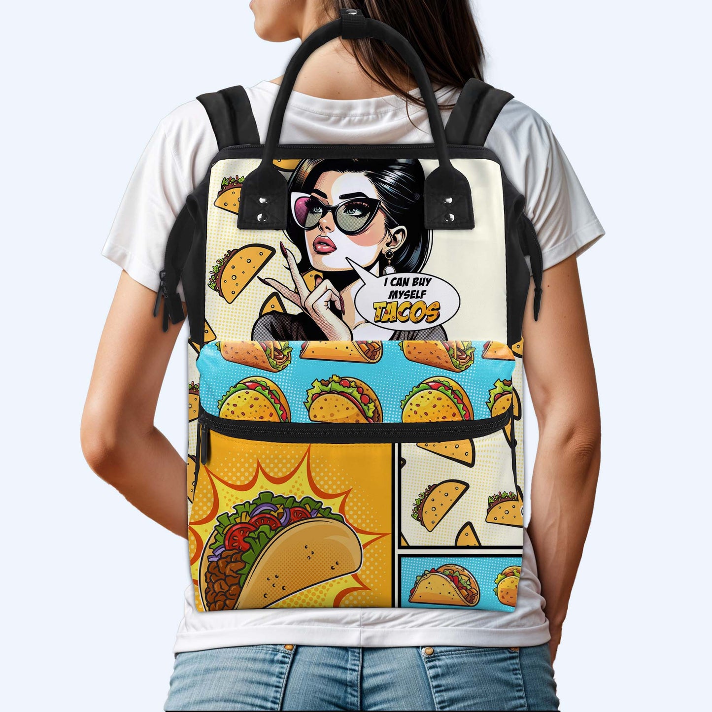 I Can Buy Myself Tacos - Personalized Custom Duckbilled Travel Backpack - DG061_DKB