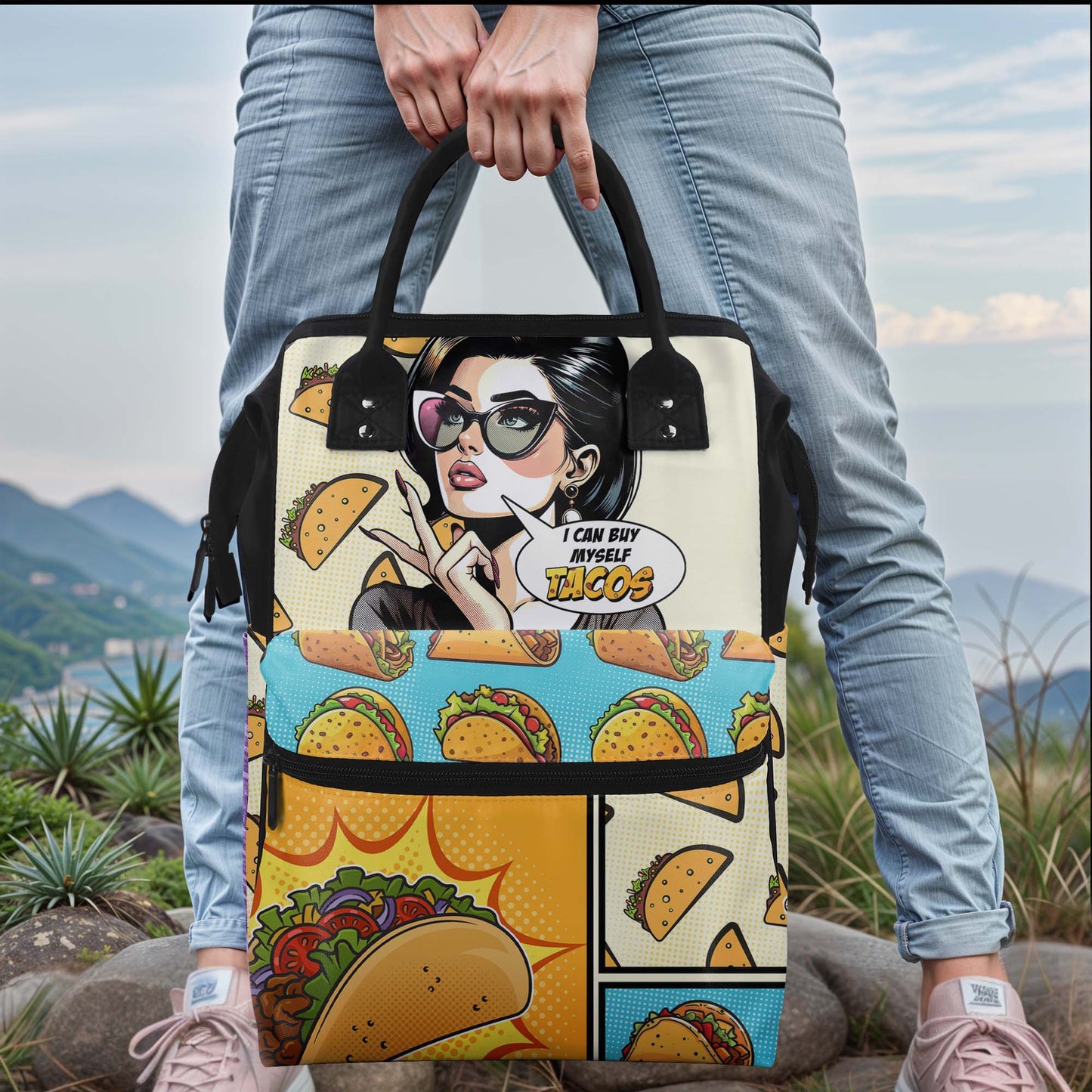 I Can Buy Myself Tacos - Personalized Custom Duckbilled Travel Backpack - DG061_DKB