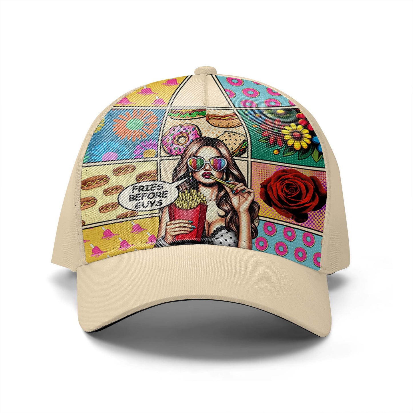 Fries Before Guys - Personalized Custom Hat, All Over Print Baseball Cap - DG062_BAC