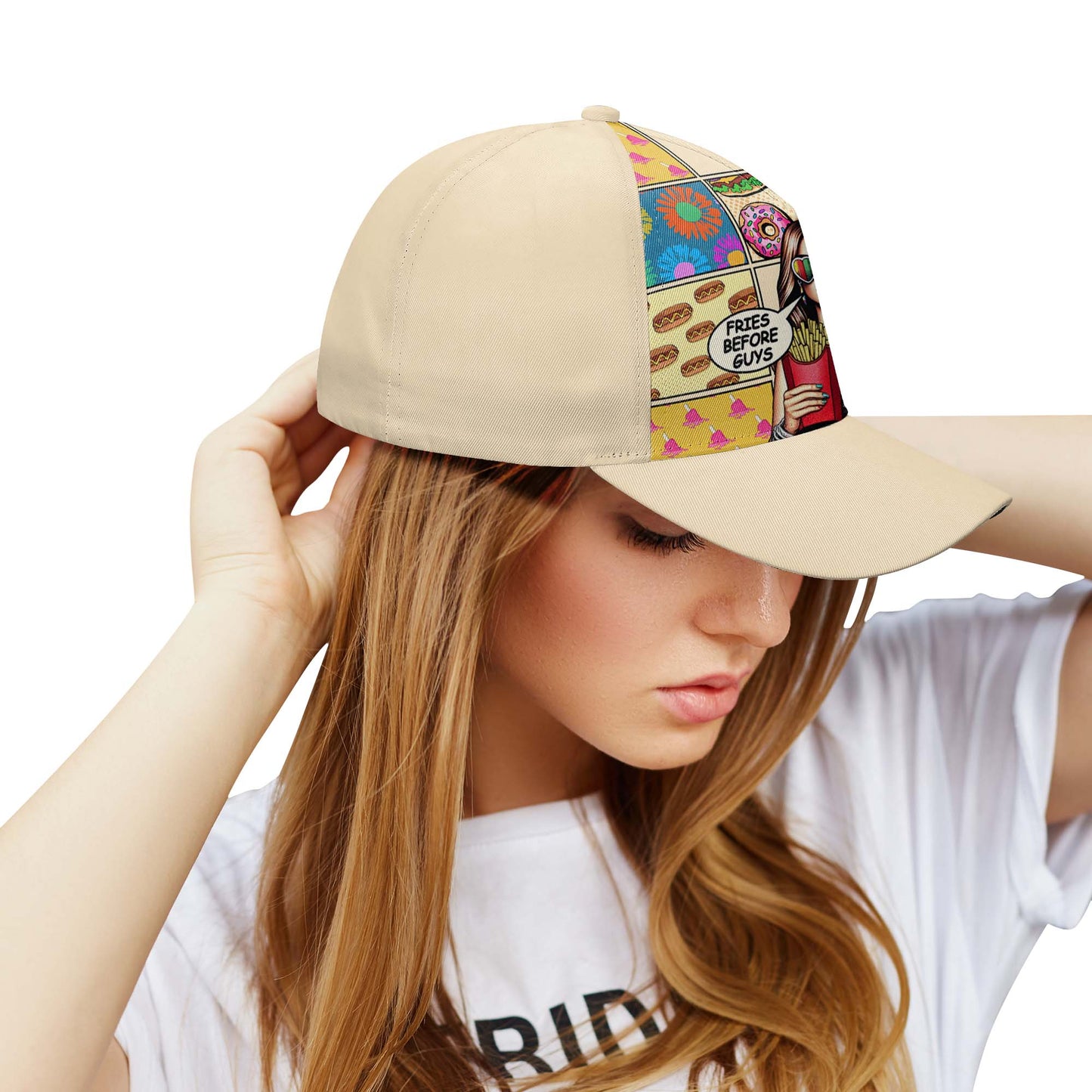 Fries Before Guys - Personalized Custom Hat, All Over Print Baseball Cap - DG062_BAC