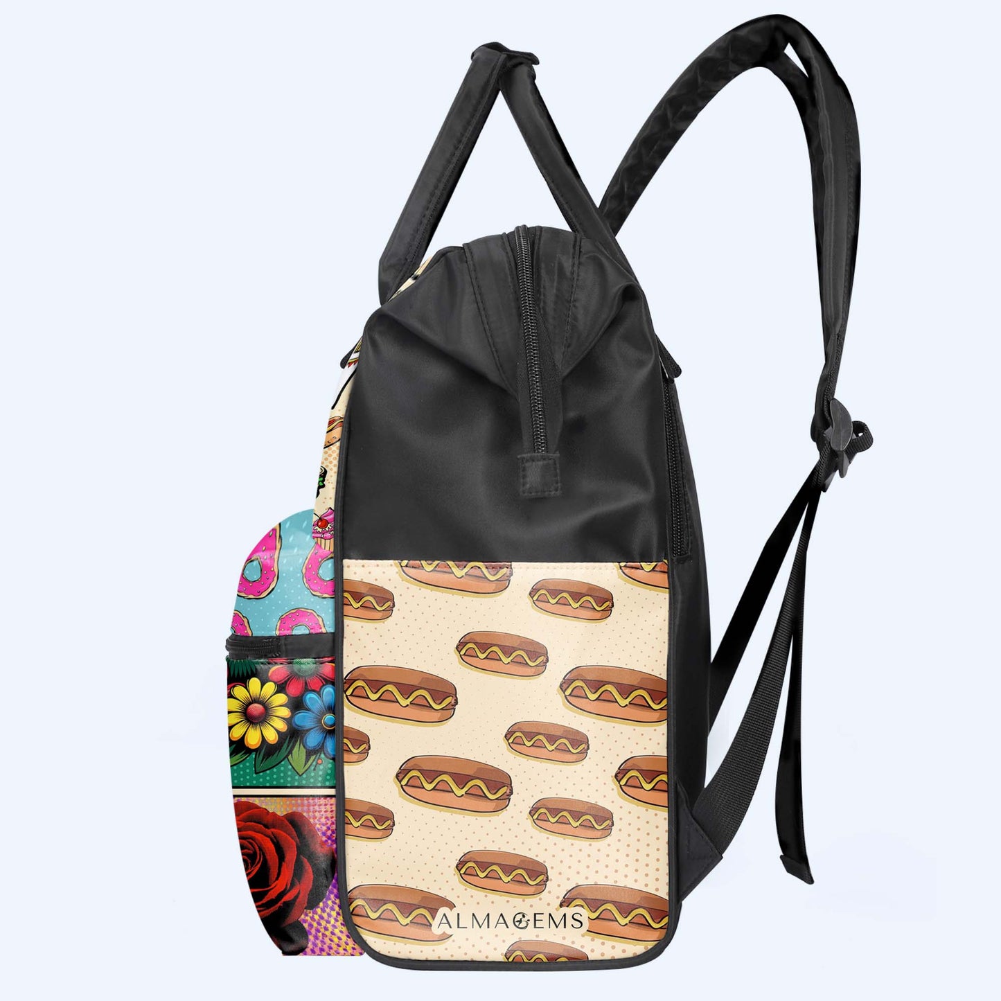 Fries Before Guys - Mochila de viaje personalizada con diseño de pico de pato - DG062_DKB