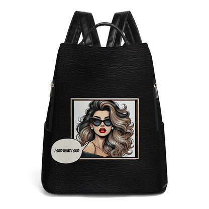 Personalize with Custom Art and Text - Special Personalized Custom Leather BackPack - DG064_BP