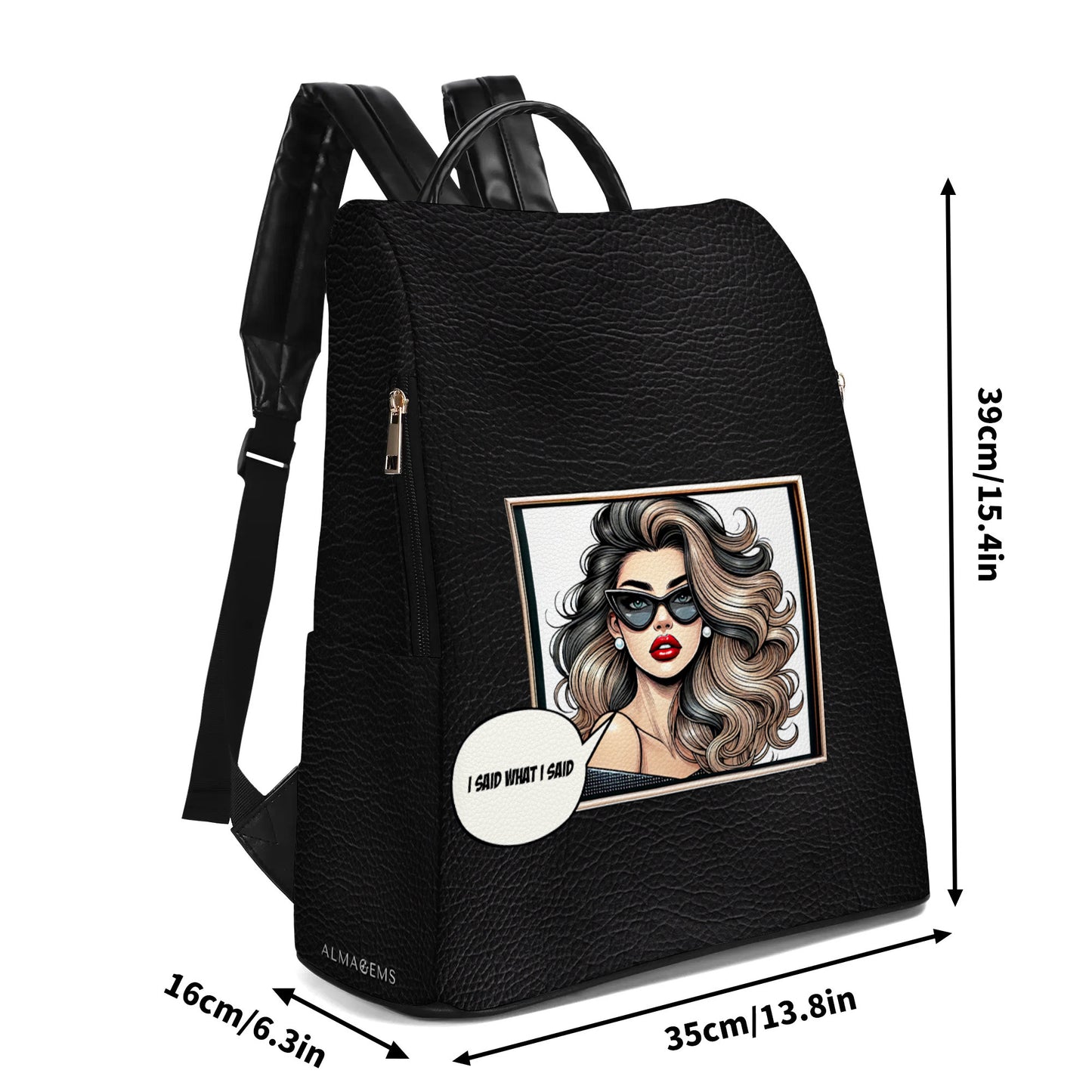 Personalice con texto y arte personalizados: mochila de cuero personalizada especial - DG064_BP