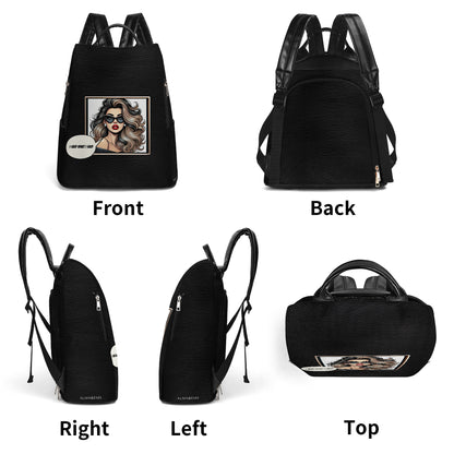 Personalice con texto y arte personalizados: mochila de cuero personalizada especial - DG064_BP