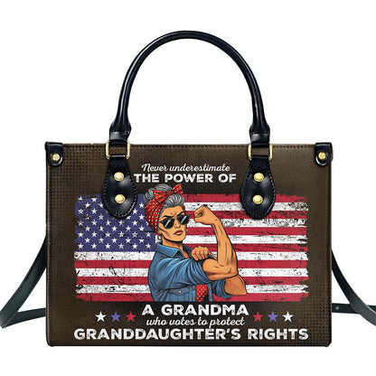 American Grandma - Personalized Custom Leather Handbag - DG066_HB