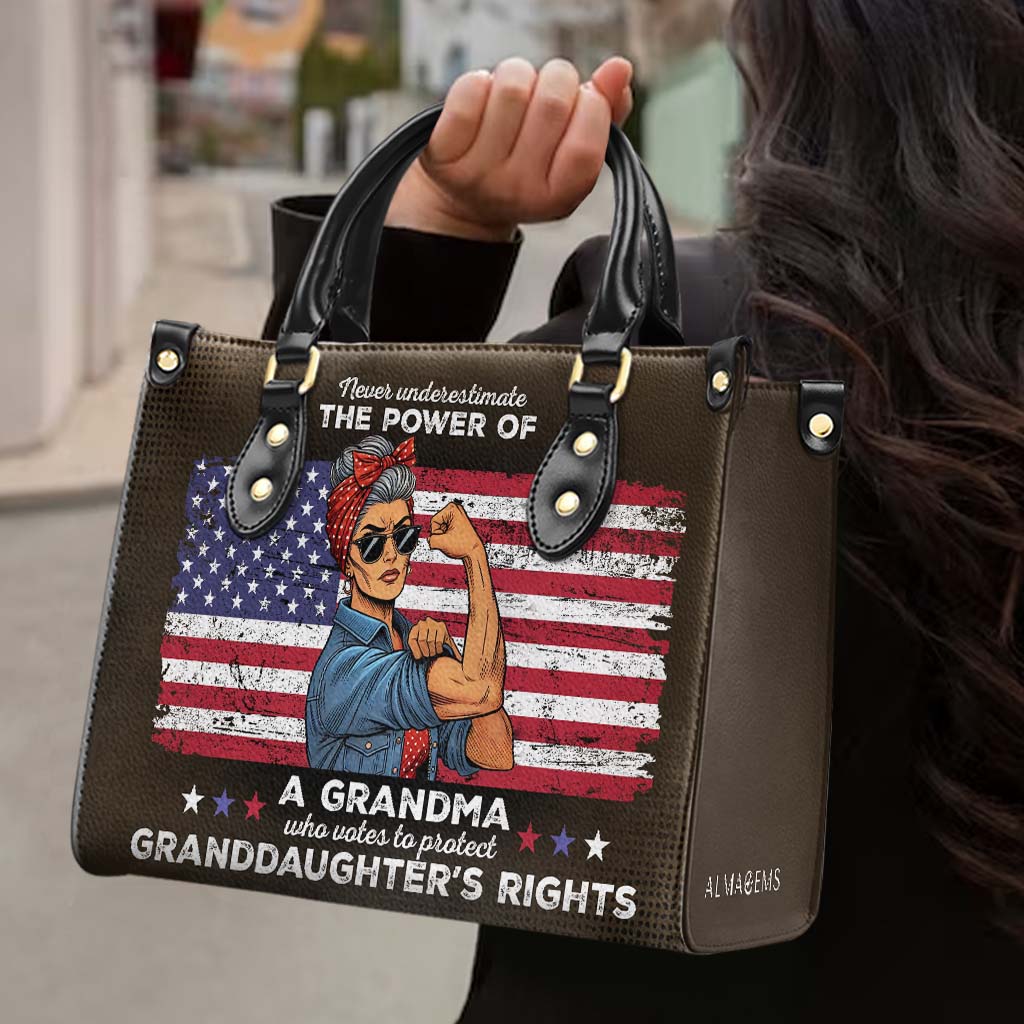 American Grandma - Personalized Custom Leather Handbag - DG066_HB