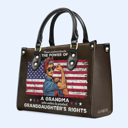 American Grandma - Personalized Custom Leather Handbag - DG066_HB