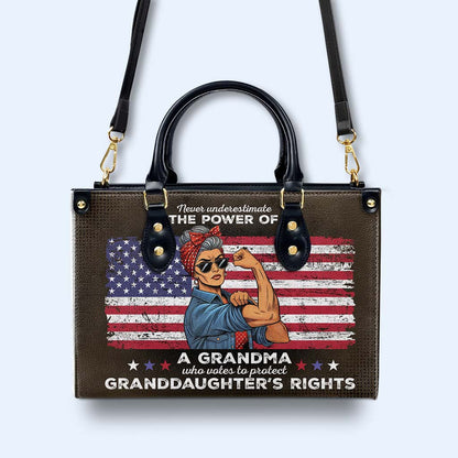 American Grandma - Personalized Custom Leather Handbag - DG066_HB