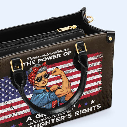 American Grandma - Personalized Custom Leather Handbag - DG066_HB