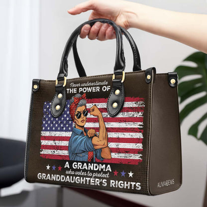 American Grandma - Personalized Custom Leather Handbag - DG066_HB