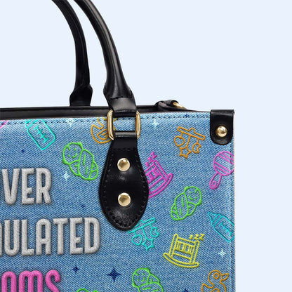 Over Stimulated Moms Club - Personalized Custom Leather Handbag - DG075_HB