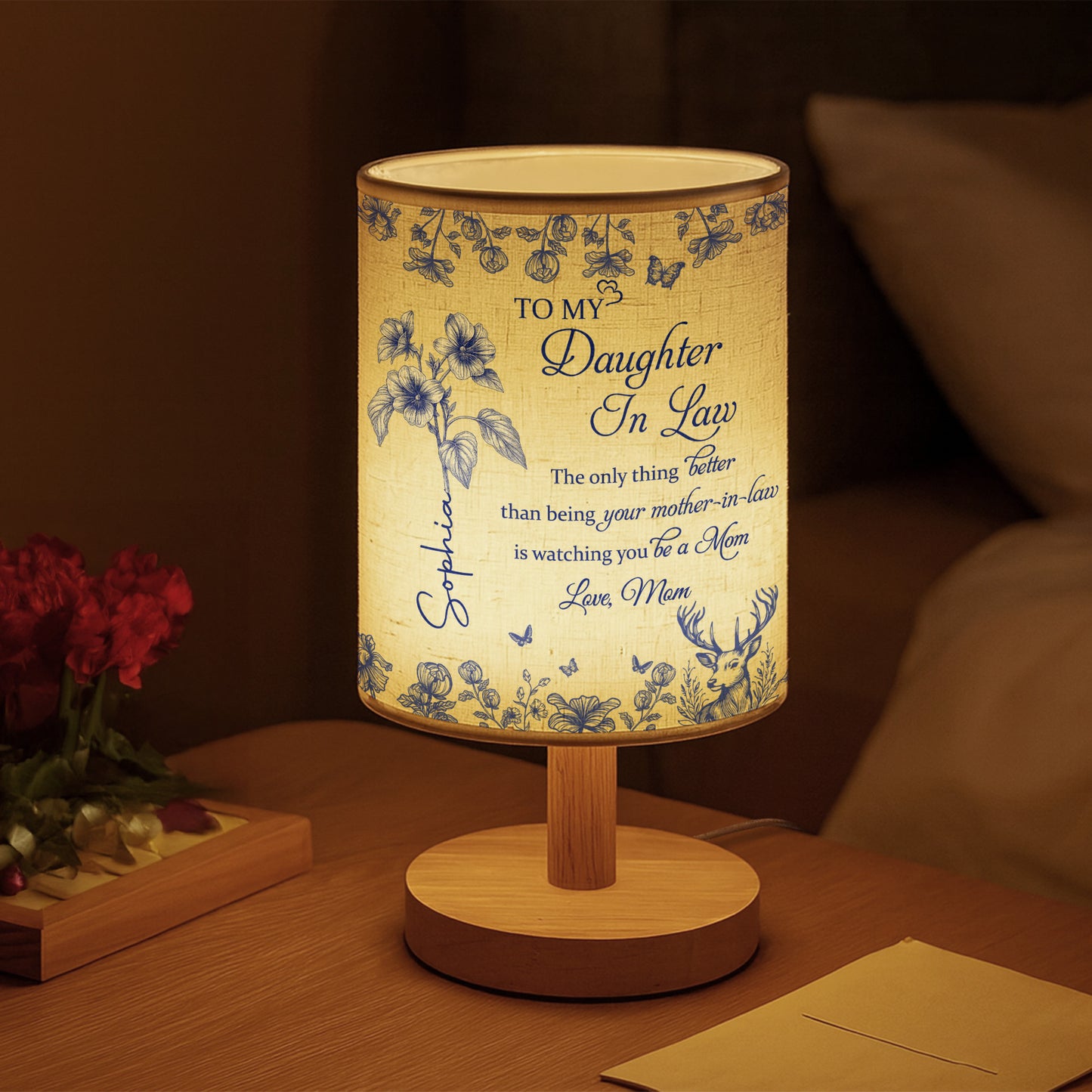 To My Daughter In Law, Watching You Be A Mom - Personalized Custom Fabric Lamp - DILA001_FLAMP
