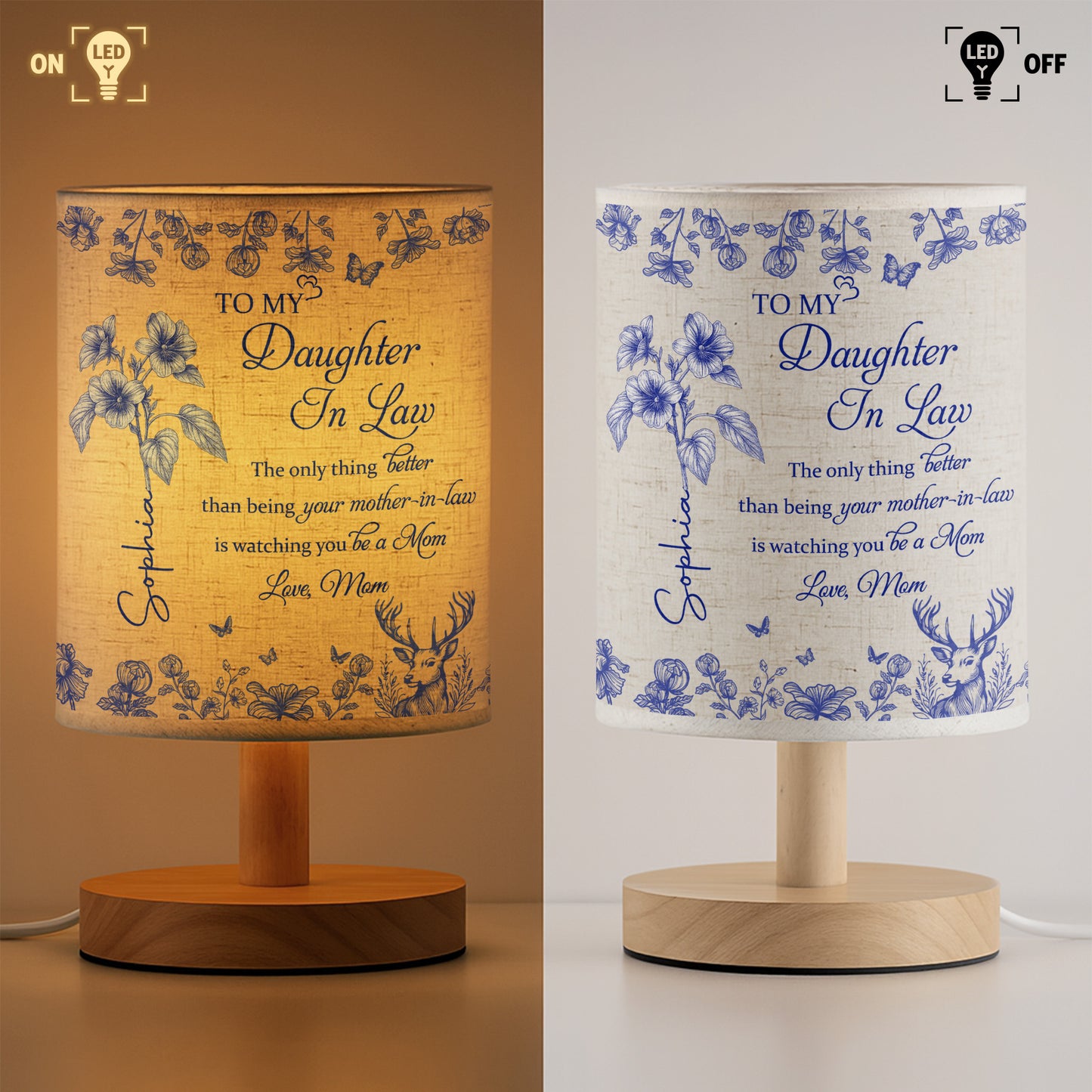 To My Daughter In Law, Watching You Be A Mom - Personalized Custom Fabric Lamp - DILA001_FLAMP