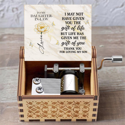 To My Daughter-In-Law, Life's Gift, Thank You For Loving My Son, Flower, Butterflies