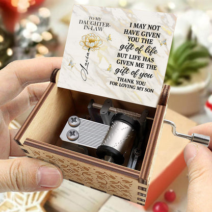 To My Daughter-In-Law, Life's Gift, Thank You For Loving My Son, Flower, Butterflies