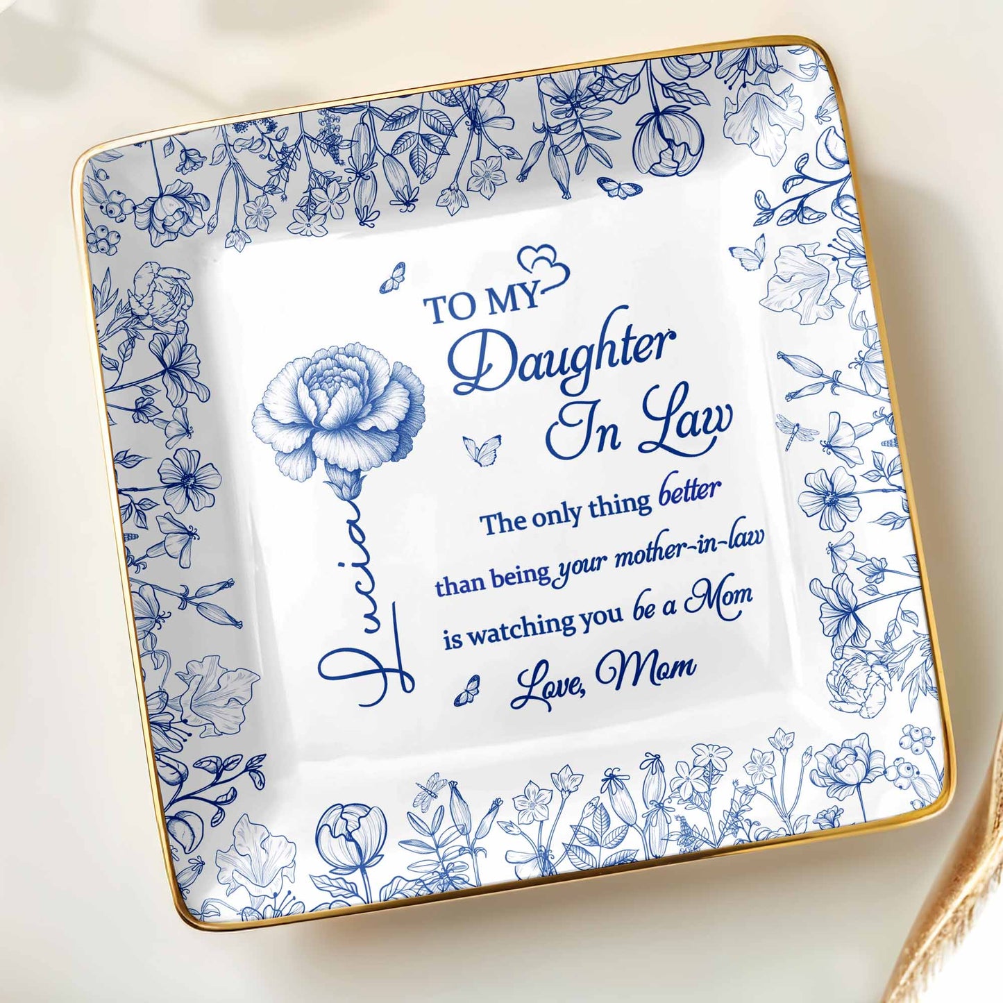 To My Daughter In Law, Flowers Ceramic Dish