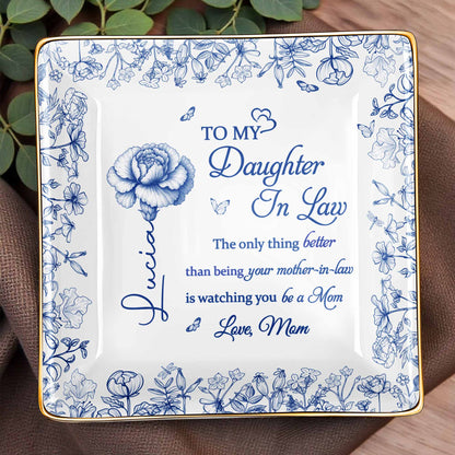 To My Daughter In Law, Flowers Ceramic Dish