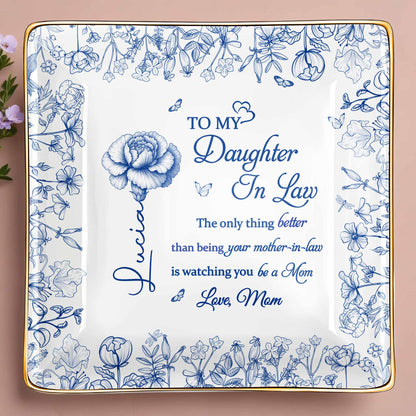 To My Daughter In Law, Flowers Ceramic Dish