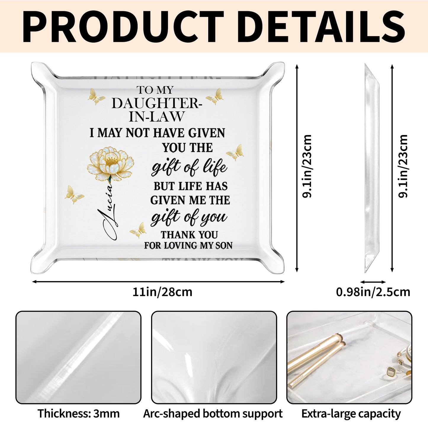 To My Daughter-In-Law, Life's Gift Of You, Flower And Butterfly Design