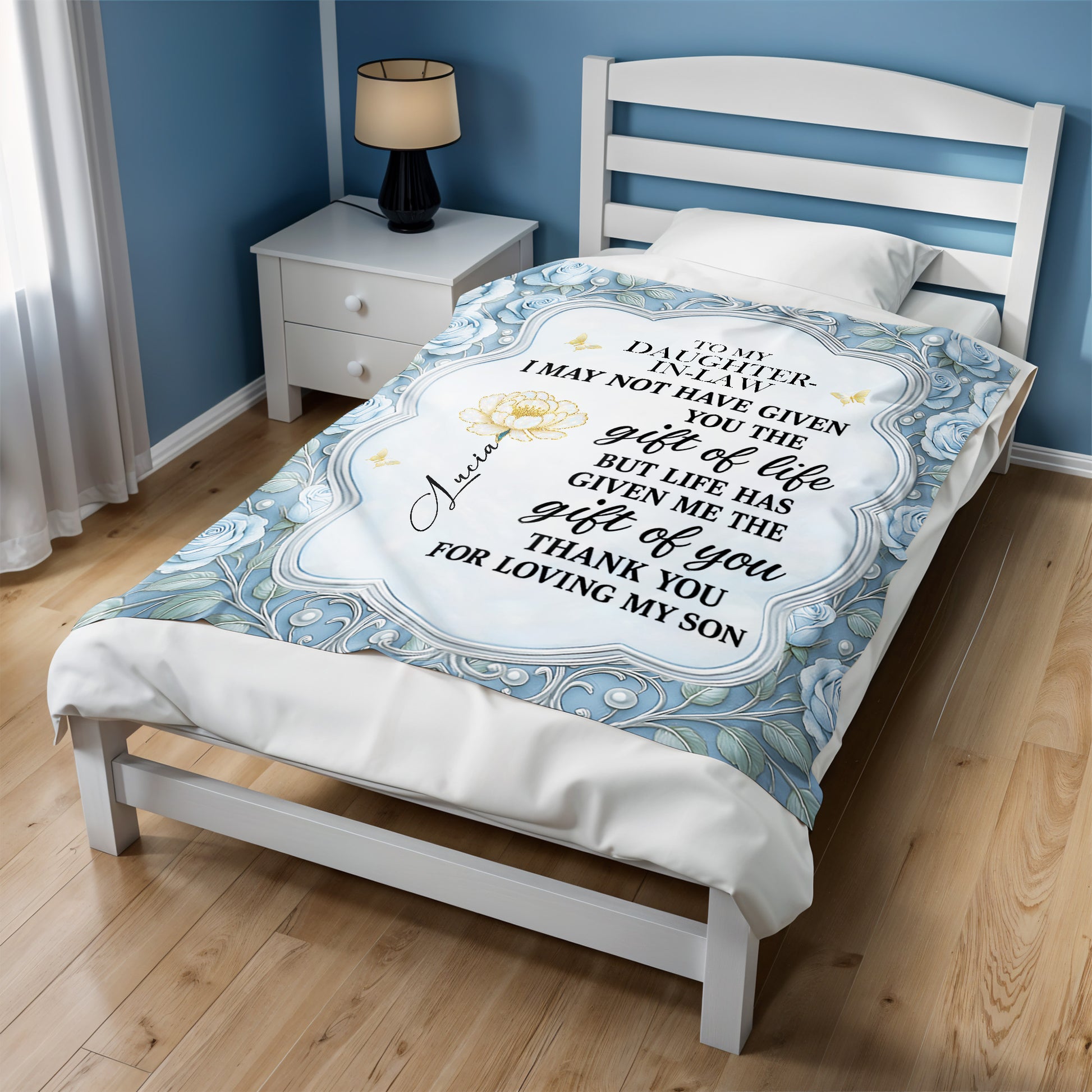 To My Daughter-In-Law, Thank You For Loving My Son, Flowers And Butterfly