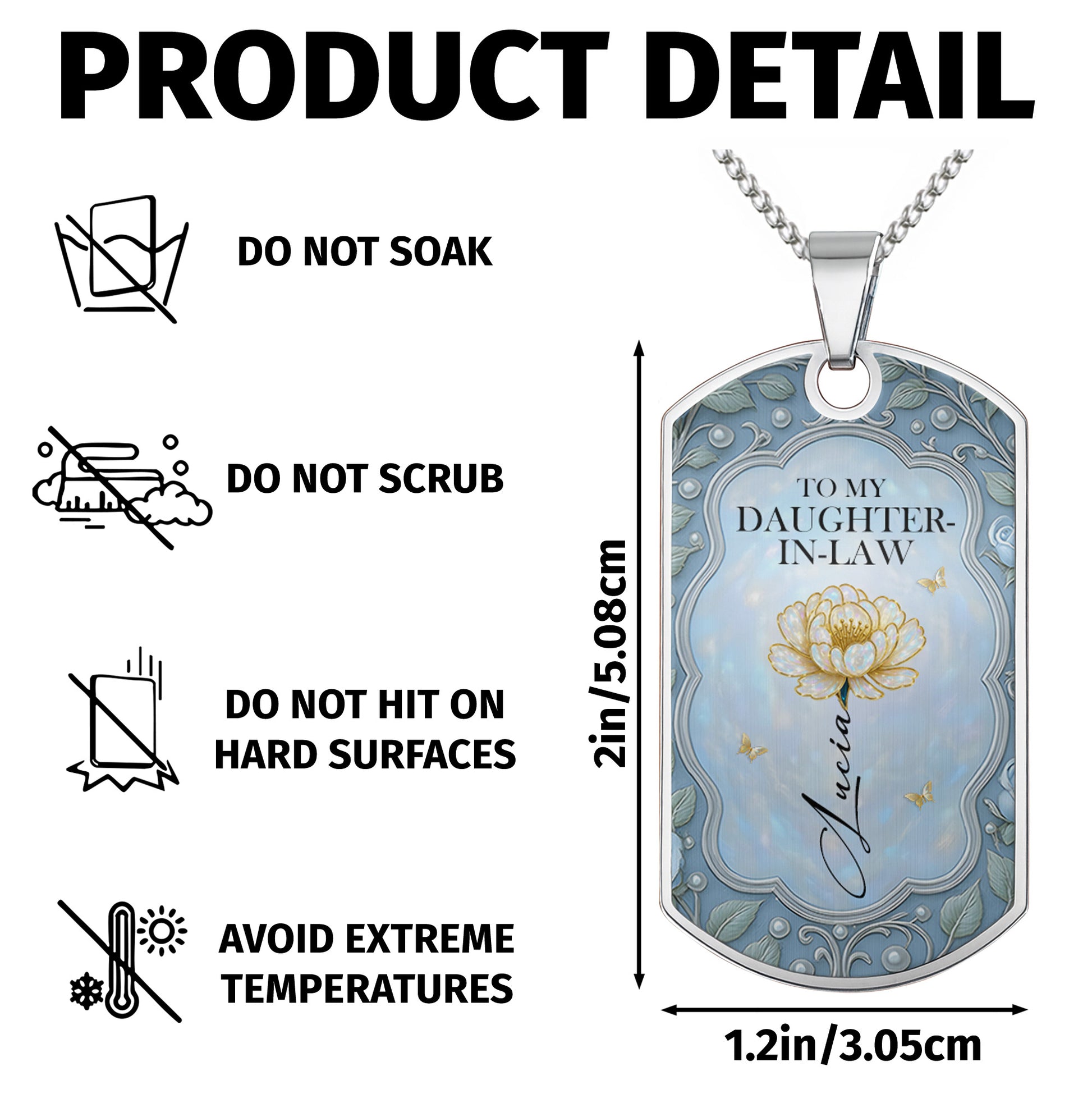 To My Daughter-In-Law, Thank You For Loving My Son, Flowers Necklace