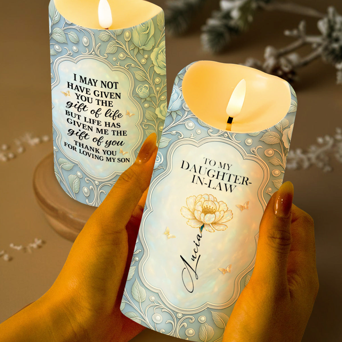 To My Daughter-In-Law, Thank You For Loving My Son, Flower Design