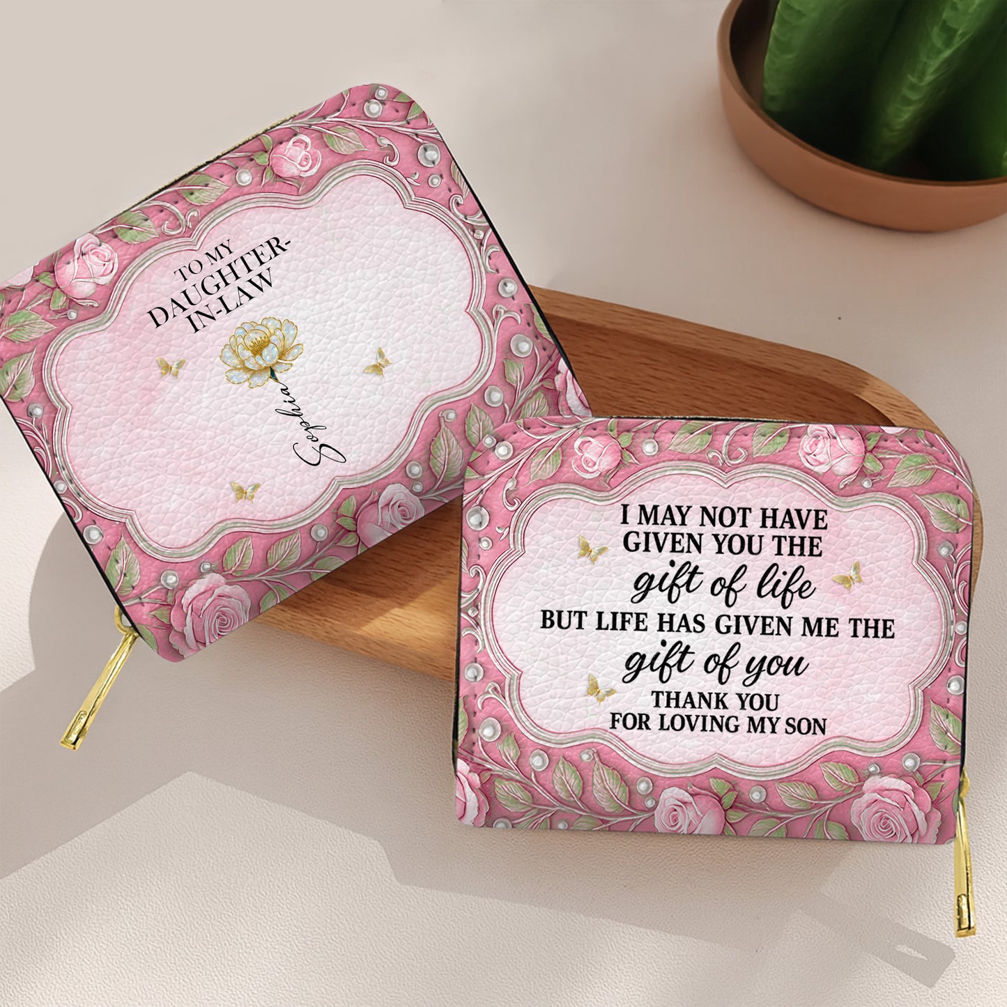 To My Daughter-In-Law, Roses And Hearts Design