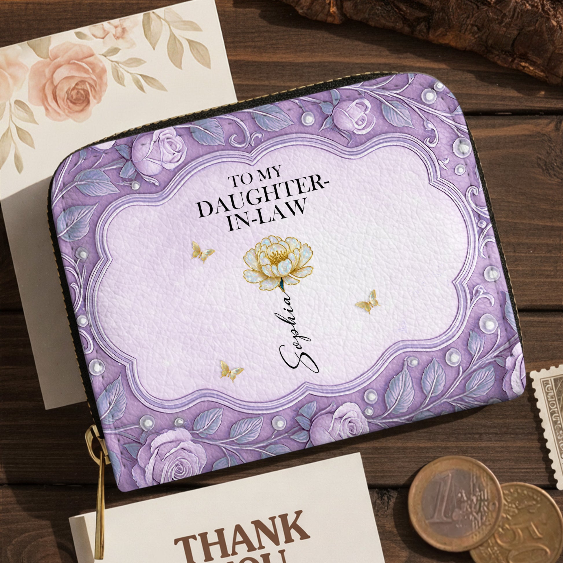 To My Daughter-In-Law, Roses And Hearts Design