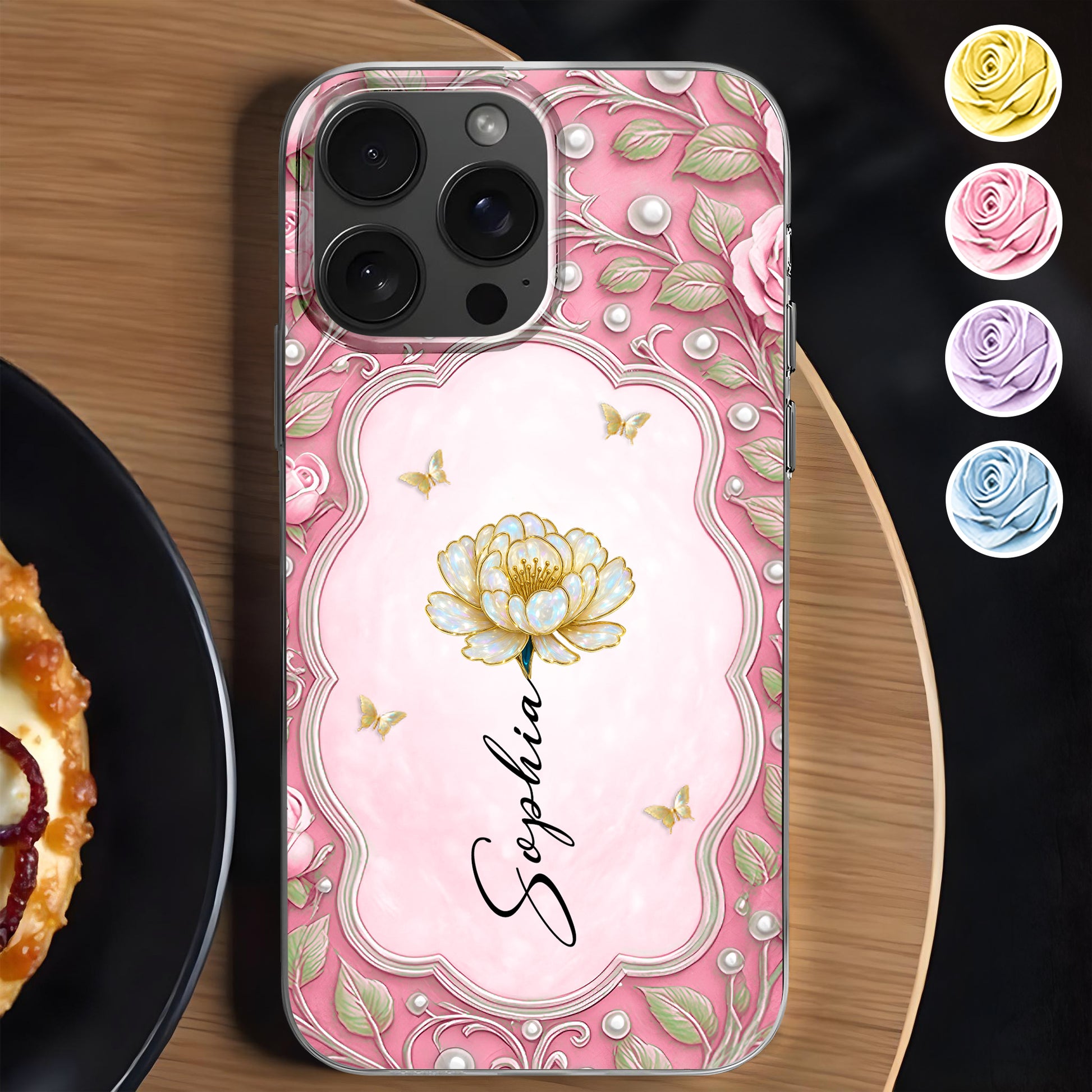 Elegant Floral And Butterfly Phone Case Design