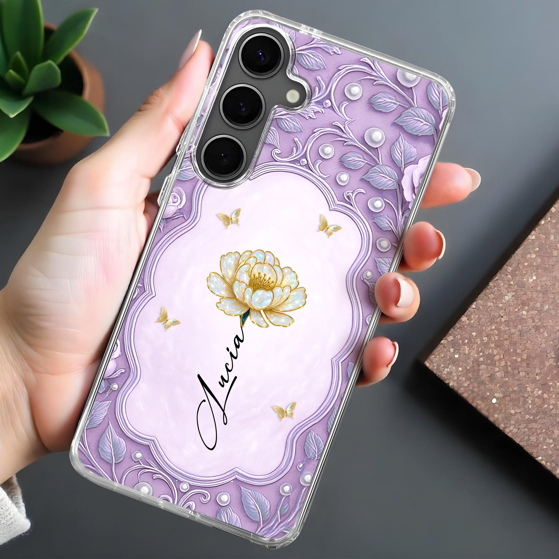 Elegant Floral And Butterfly Phone Case Design