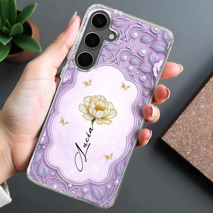Elegant Floral And Butterfly Phone Case Design
