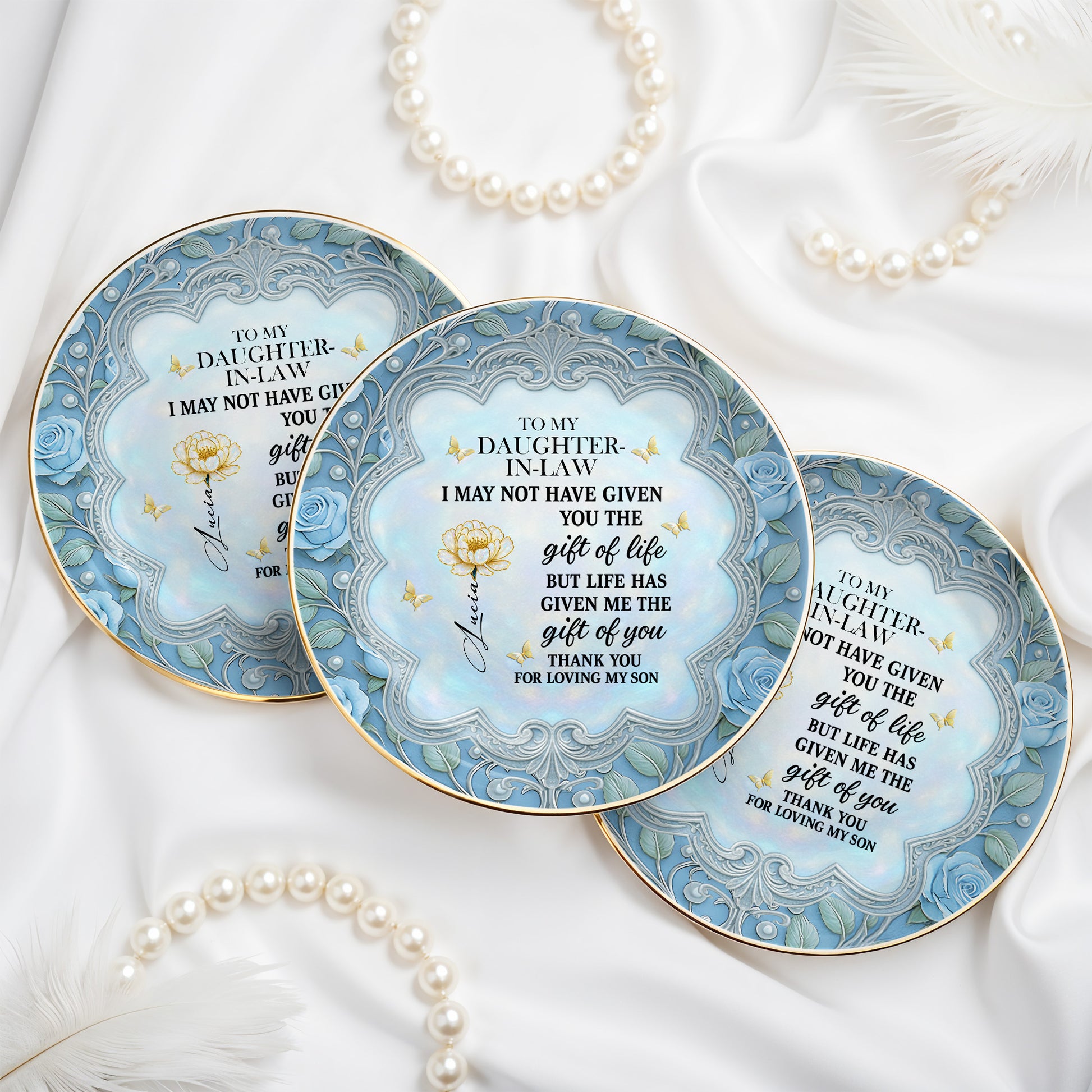 To My Daughter-In-Law, Thank You For Loving My Son Roses and Butterfly Design