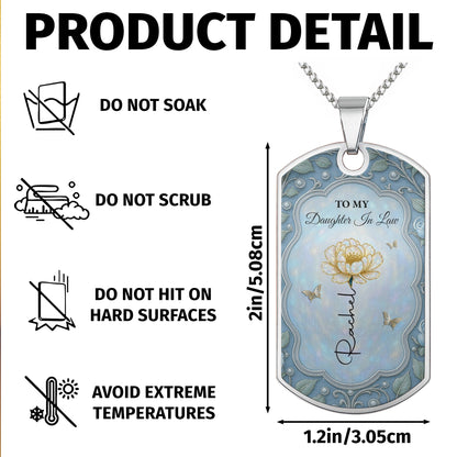 To My Daughter In Law, Flower And Butterflies Necklace