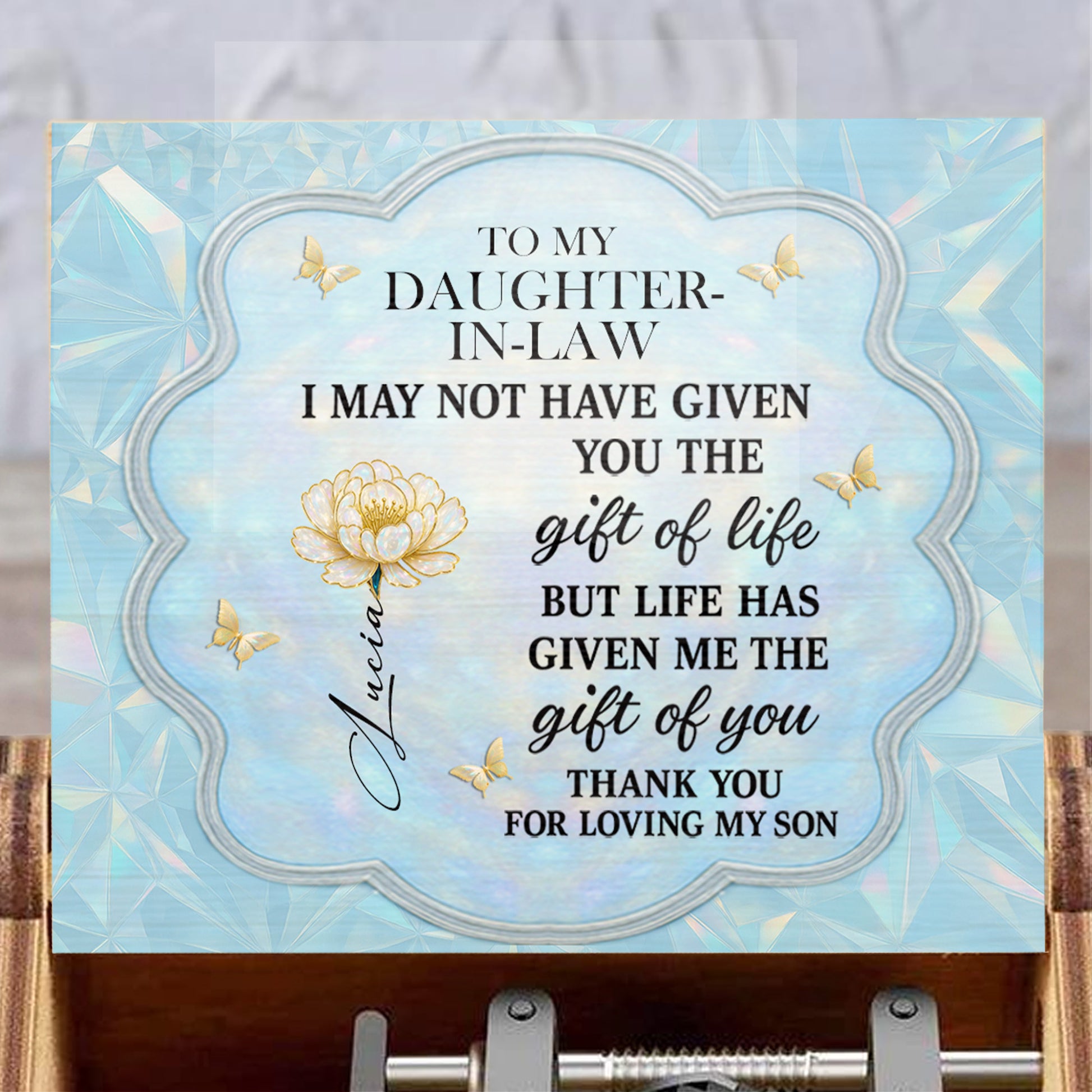 To My Daughter-In-Law Thank You For Loving My Son