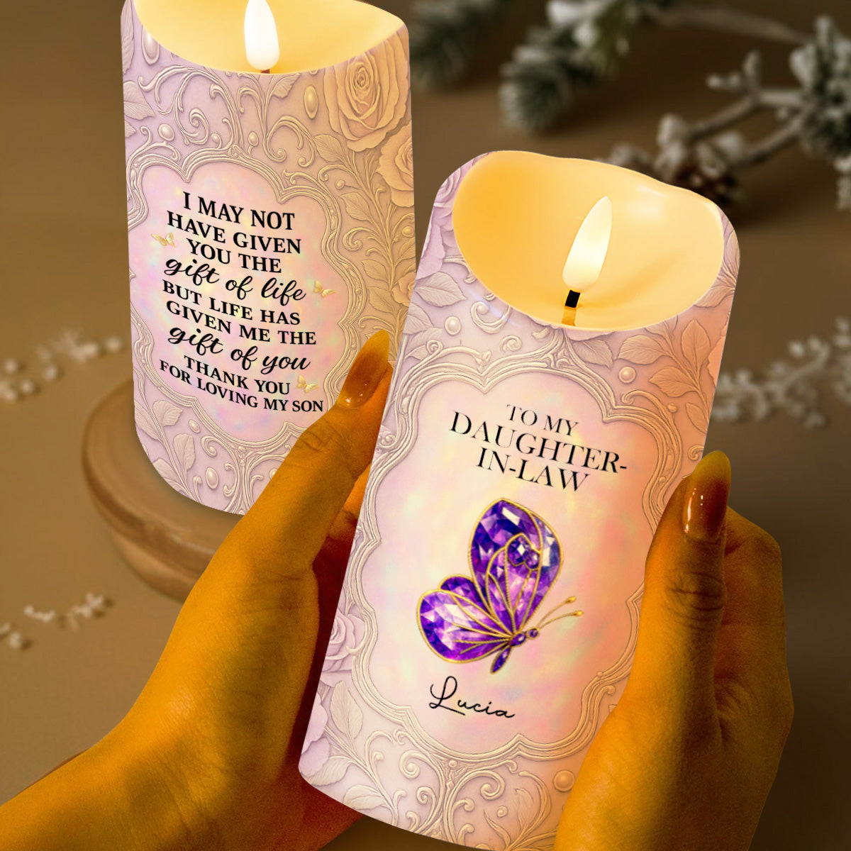 To My Daughter-In-Law, Gift Of Life, Butterfly And Floral Design