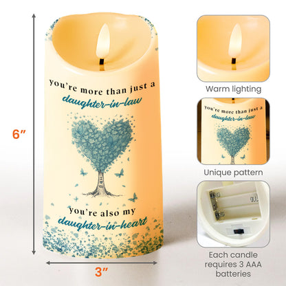 To My Daughter-In-Law, Heart and Tree Design - Personalized Custom LED Candle - DILA018_LECA
