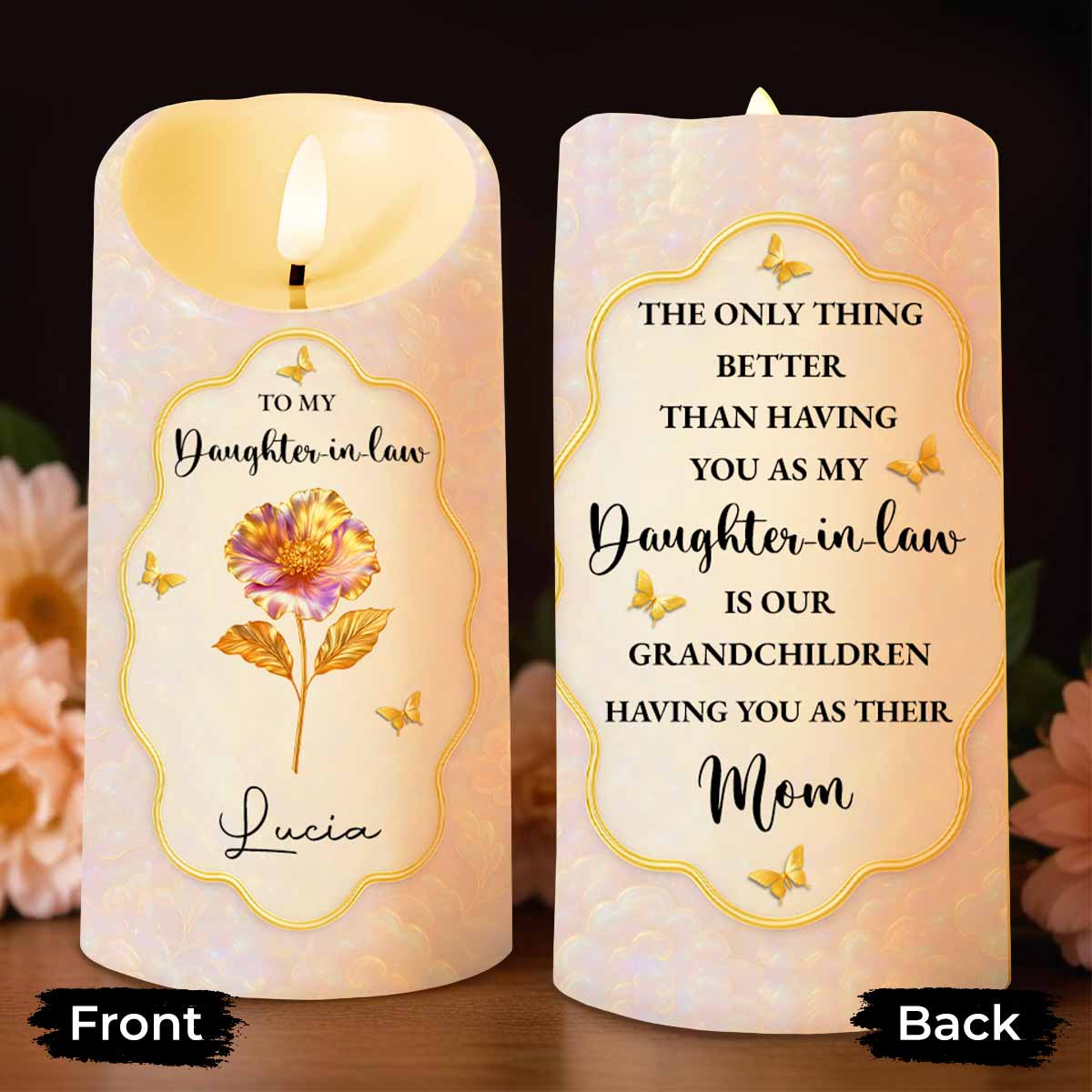 To My Daughter-in-Law, Beautiful Floral and Butterfly Design