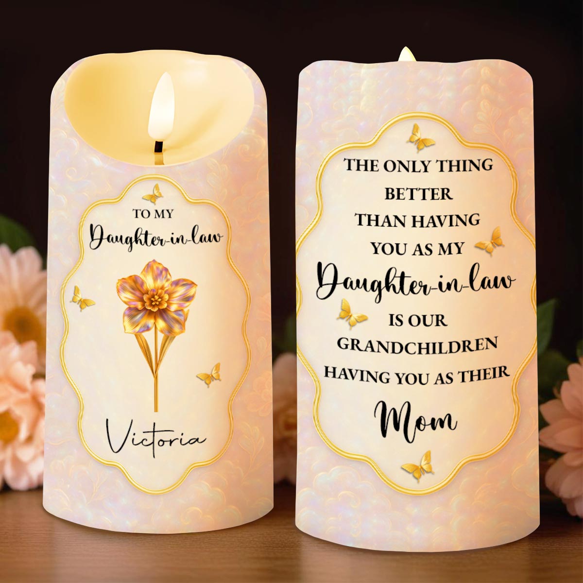 To My Daughter-in-Law, Beautiful Floral and Butterfly Design