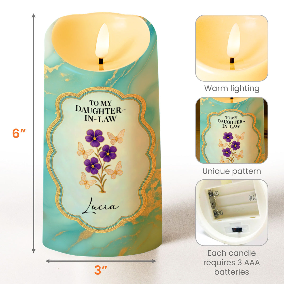 Thank You For Loving My Son, Marbled Design, Flowers