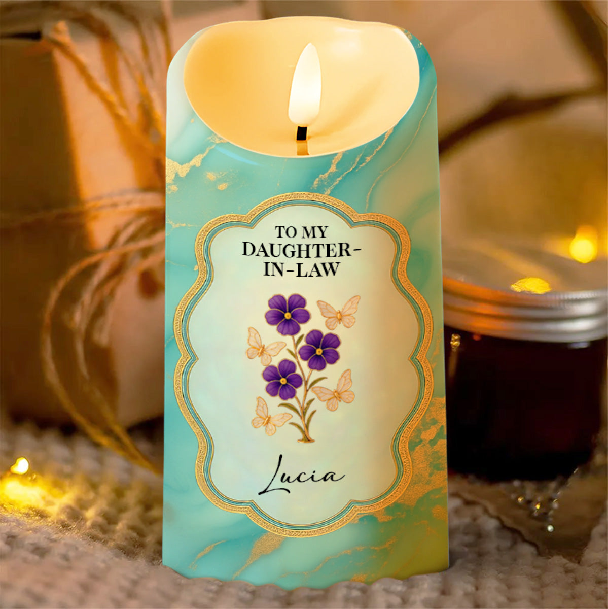 Thank You For Loving My Son, Marbled Design, Flowers