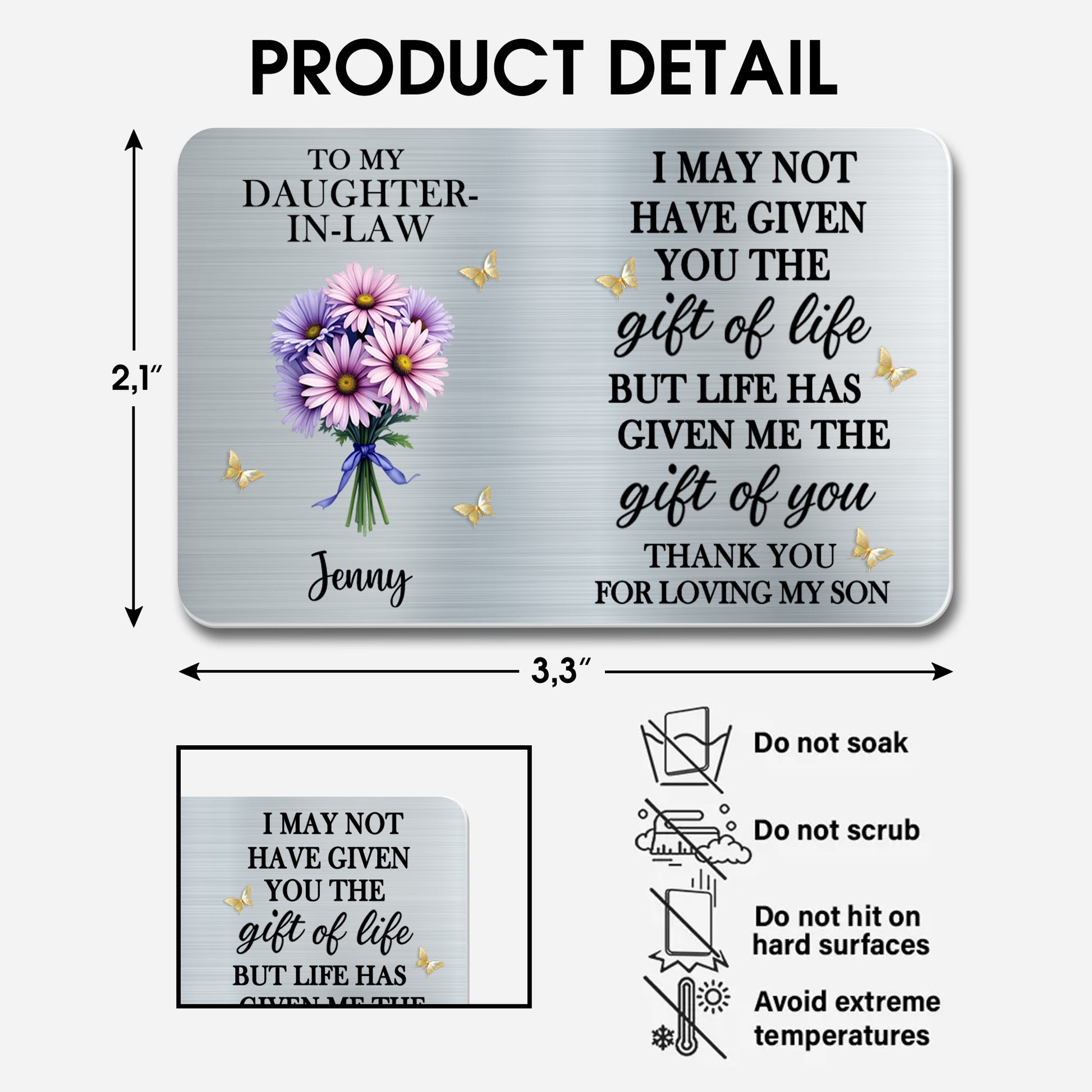 To My Daughter-In-Law, Life's Gift Of You, Flowers And Butterflies